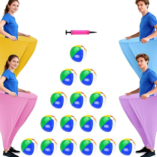 Granny Pants Yard Game Freaky Party Games Pants with Bouncy Balls and Air Pump Oversized Granny Pants Outdoor Game for Adults and Family Interactive Throwing Game for Group Gatherings