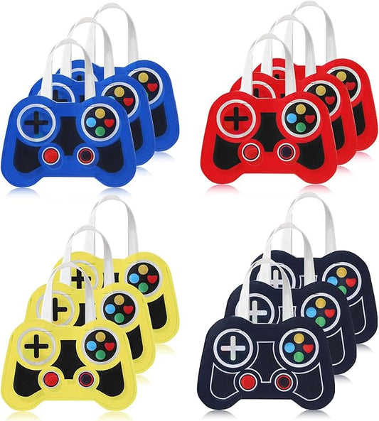 Silkfly 12 Pcs Video Game Party Favor Bags Non Woven Reusable Gaming Goodie Treat Gift Bags with Handles Gaming Party Supplies Class of 2026 Graduation Favors (Multicolor)