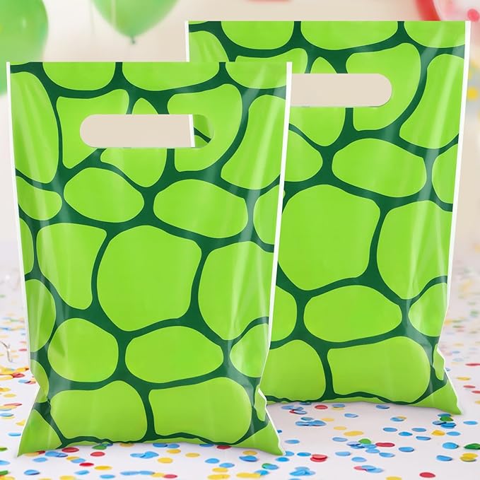 Hxezoc 50 Pieces Turtles Party Bags Plastic Turtles Bags Practical Gift Bags Pet Party Favors for Turtles Theme Birthday Party Decoration Supplies
