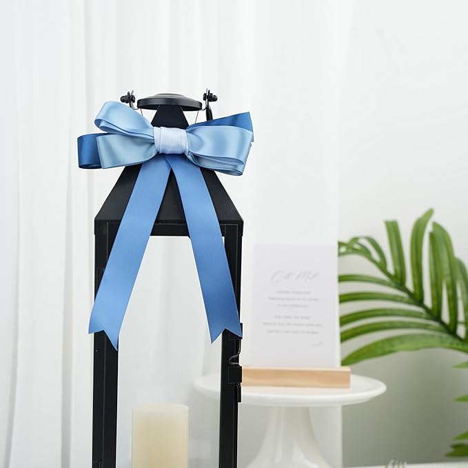 MAYREEL 1 Inch Dusty Blue Satin Ribbon Slate Blue for Gift Wrapping Wedding Bridal Shower Crafts 6 Rolls 10 Yards Each Color Total 60 Yards