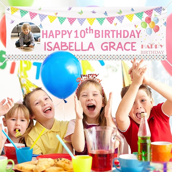 Custom Banners and Signs Customize Outdoor with Picture Photo Logo Text Personalized Horizontal Banner for Business Parties Birthday Graduation Wedding Christmas 9'x3'