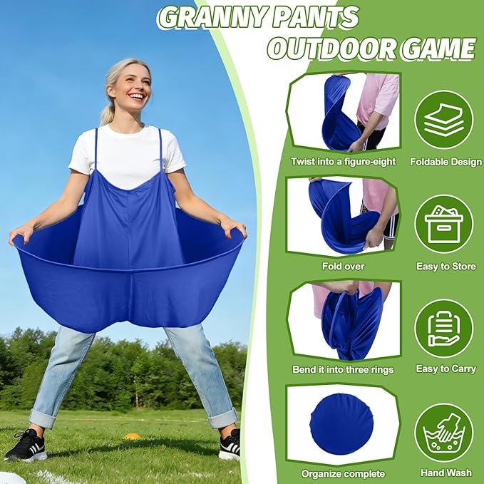 Granny Pants Outdoor Game, Granny Pants Yard Game for Adults with Bouncy Balls and 1 Air Pump (Random Colors), Granny Pants Game Granny Skirt Outdoor Game for Family Reunion Team Game Party