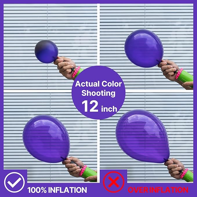 PartyWoo Purple Balloon Arch Kit Garland 142pcs Different Sizes of 18 12 10 5 Inch Dark Royal Light Pastel Metallic Purple Lilac Balloons for Baby Shower Princess Birthday Butterfly Party Decorations