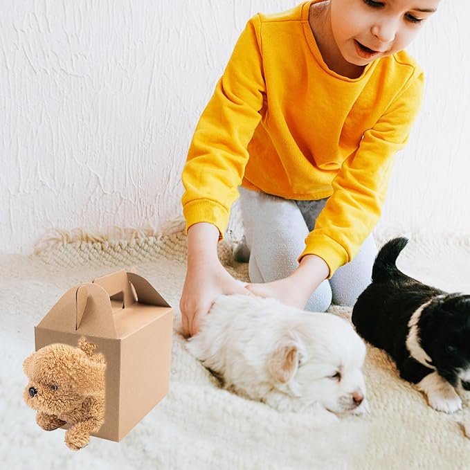 Hiyoo 24 PCS Adopt Pet Gift Boxes with Windows, Party Favors Boxes Foldable Candy Goodie Cases Decorations for Birthday Wedding Bridal Shower Party Favors, 5.5 x 3.5 x 3.5 Inch