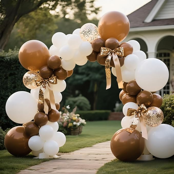 Brown Balloon Arch Kit 111Pcs 18 12 5 Inch Latex Party Balloons Garland for Birthday Baby Shower Wedding Engagement Anniversary Christmas Party Decorations