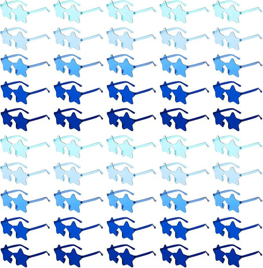 Wholesale 50 Pack Rimless Star Sunglasses Bulk, Fun Colorful Star Party Glasses for Women Men