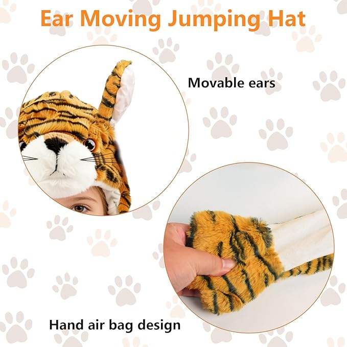 Animal Hat with Funny Plush Moving Ears,Crazy Hats for Kids Holiday Cosplay Easter Dress Up Cute Hat Kids Gift