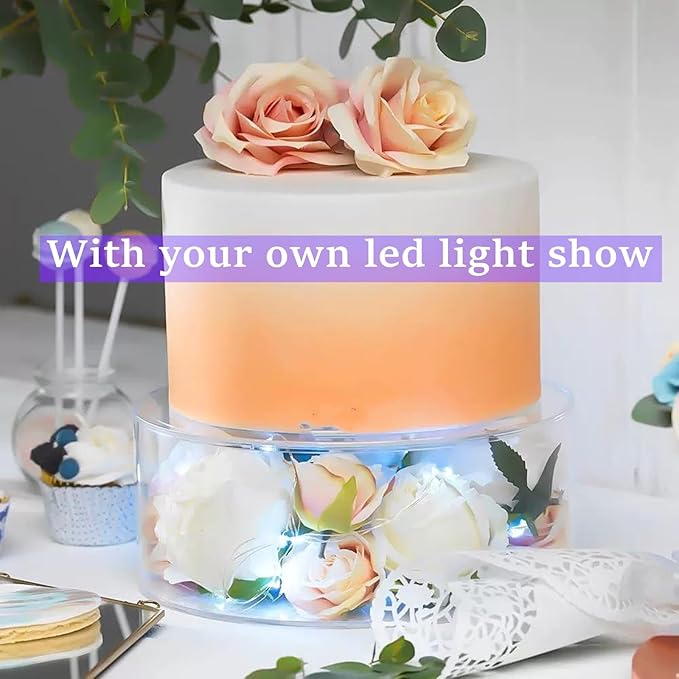 12 Inch Clear Acrylic Cake Stand, Round Cupcake Display Holder with Hollow Bottom, Dessert Stand for Wedding Birthday Party Christmas, Tiered Display Riser for Cakes, Donuts, Appetizers