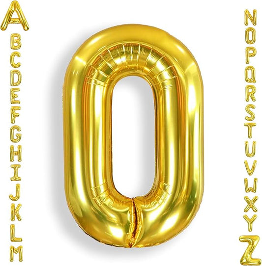 AULE 40 Inch Big Letter Balloon Gold O Large Foil Helium Alphabet Balloons A-Z for Birthday Anniversary Graduation New Year Party Decoration Supplies