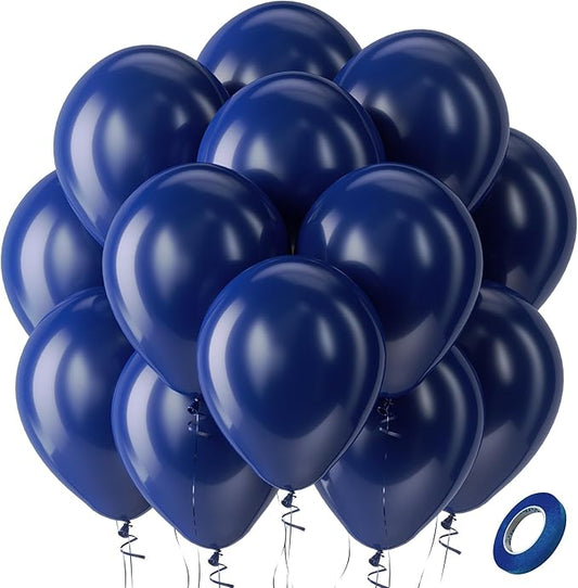 Bezente Navy Blue Latex Party Balloons, 100 Pack 12 inch Round Helium Navy Balloons for Wedding Graduation Retirement Birthday Sports Bachelorette Party Backdrop Decorations