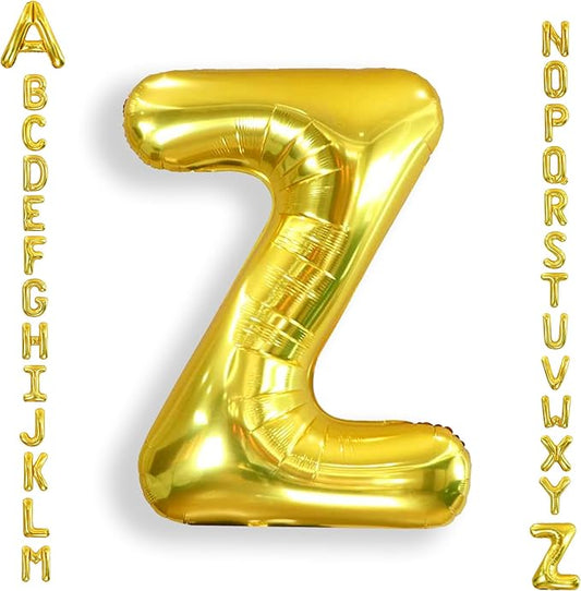 AULE 40 Inch Big Letter Balloon Gold Z Large Foil Helium Alphabet Balloons A-Z for Birthday Anniversary Graduation New Year Party Decoration Supplies