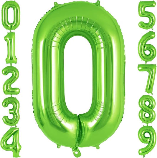Green Number 0 Balloon 40 Inch, Big Large Foil Helium Number Balloons, Jumbo Giant Mylar Number 0 Balloons for Birthday Party Decorations Supplies Anniversary Celebration
