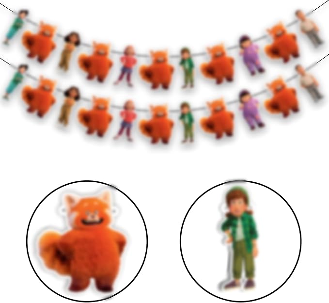 Trning Red Garland Decoration – Storybook Inspired Red Theme Hanging Garland for Birthday Celebration Setup, Wall and Backdrop Display, Party Room Styling, Photo Area Decoration.