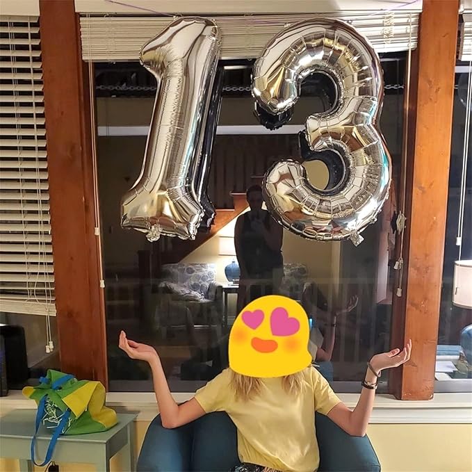 Silver 3 Balloons, 40 Inch Giant Helium Foil Number 0-9 Silver 3rd Birthday Balloon for Boys Girls, Self Inflating Digit 3 Balloons for Women Men Anniversary New Year Party Decorations Supplies