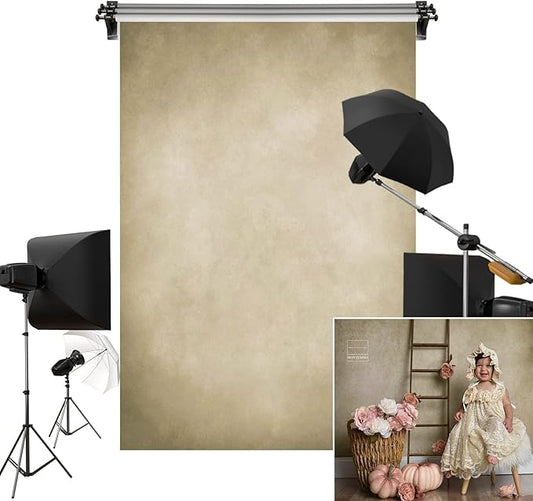 Kate 10x20ft/3m(W) x6m(H) Large Tan Backdrop Light Yellow Background Portrait Photography Seamless Abstract Backdrop Photography Studio Props