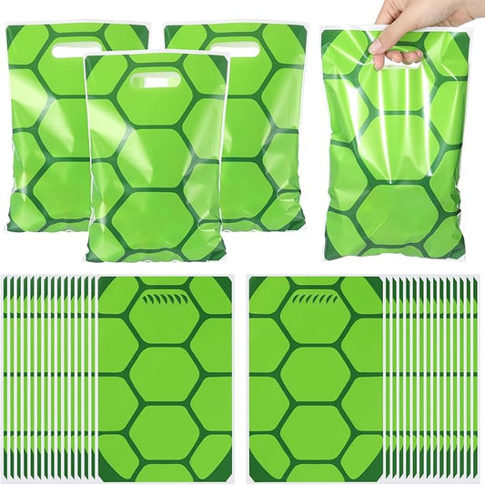 Eccliy 30 Pcs Turtle Goodie Bags Green Party Favors Bags Cartoon Turtle Bag Gift for Theme Party Decorations Goodie Supplies