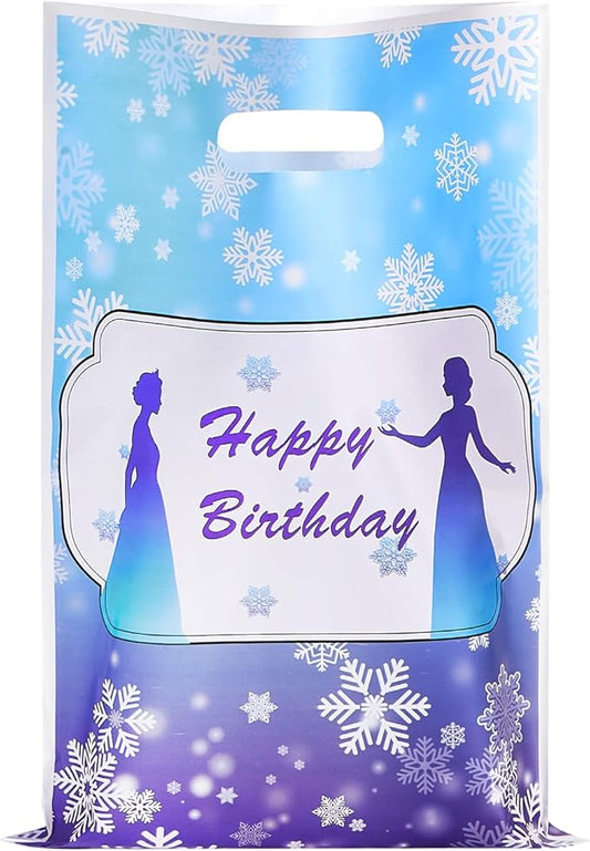 Yzzhaoo 30Pcs Frozen Themed Party Favors Bags, Princess Goodie Bags with Handles for Kids Birthday Party Theme Candy Treat Small Gift Bags