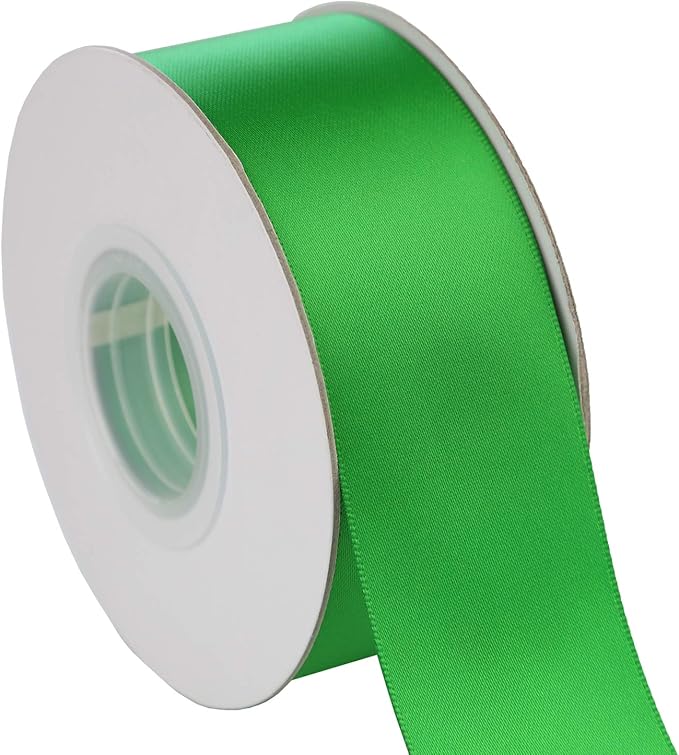 ITIsparkle 11/2" Inch Double Faced Satin Ribbon 25 Yards-Roll Set for Gift Wrapping Party Favor Hair Braids Hair Bow Baby Shower Decoration Floral Arrangement Craft Supplies, Emerald Ribbon