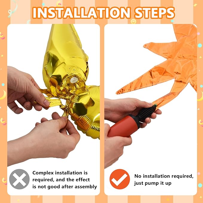 TONIFUL 4Pcs 22 Inch 4D Huge Star Balloons,Explosion Star Mylar Foil Balloons for 2026 Graduation Party Supplies Halloween Backdrop,Christmas,New Year,Birthday Photo Booth Ornament (Black Orange)
