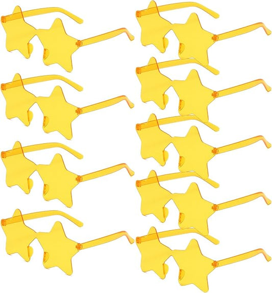 9 Pack Star Sunglasses, Colorful Rimless Star Shaped Glasses, Unisex Party Favors Supplies for Beach, Pool, Outdoors