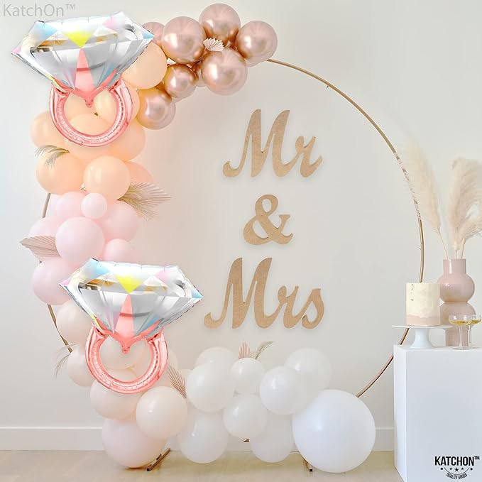 KatchOn, Rose Gold Diamond Ring Balloon - 26 Inch, Pack of 2 | Ring Balloon Bachelorette, Bachelorette Party Decorations | Engagement Party Decorations | Engagement Decoration, Bridal Shower