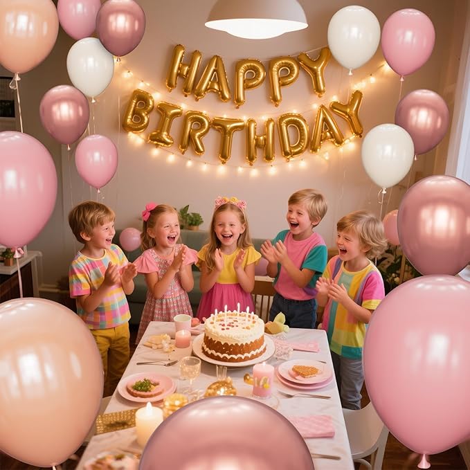 68 Pcs Retro Pink Nude Party Balloons 12Inch Dusty Pink Metallic Rose Gold Balloon Beige Blush Latex Ballons for Girls Birthday Wedding Baby Shower Party Decorations.