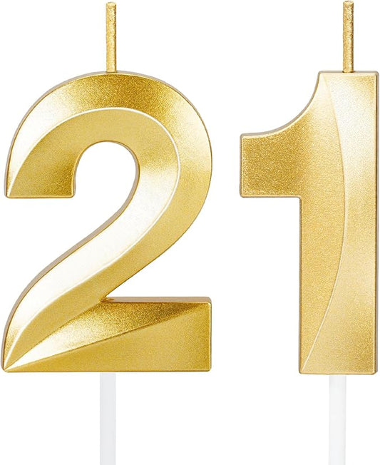 21st Birthday Candles,21st Birthday Decorations Cake Topper for Her Him Men Party Favors