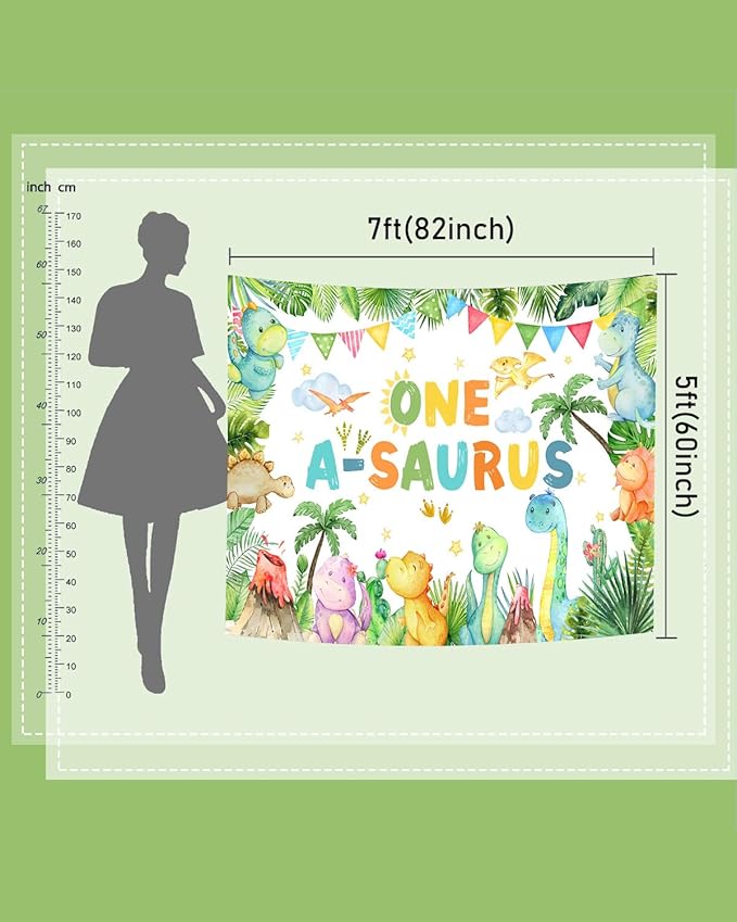Mocsicka One a Saurus Birthday Backdrop Dinosaur 1st Birthday Decorations Banner for Boys One Year Party Photography Background Party Supplies