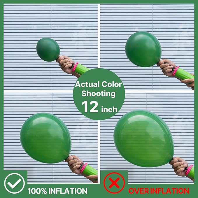 PartyWoo Dark Green Balloons 155pcs Different Sizes of 18 12 10 5 Inch Emerald Hunter Forest Green Balloon Arch Kit for Birthday Christmas Graduation Dinosaur Jungle Theme Party Decorations Green-Y56