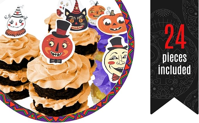 Edible Small Cuties Assorted Set of 24 - Wafer Cake & Cupcake Toppers - Edible Halloween Cuties for Cake Decorating
