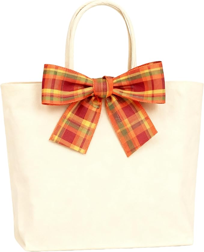 Meseey 4 Inch x 10 Yards Orange Burgundy Green White Plaid Wired Ribbon, Fall Buffalo Plaid Wired Edge Ribbons for Large Wreaths, Big Bows, Gift Wrapping, Thanksgiving & Halloween Decor