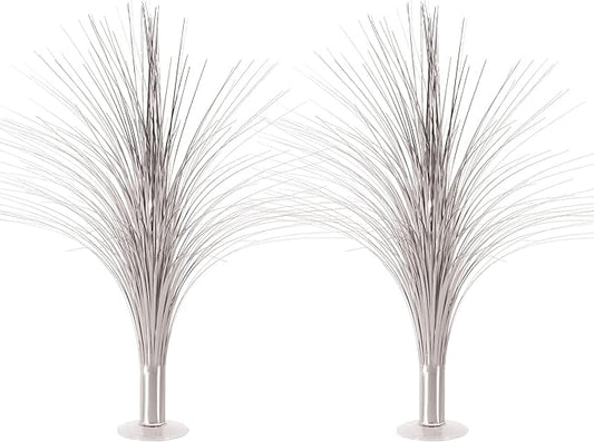 Beistle 2-Pack Metallic Spray Centerpiece, Shimmering Silver Decoration for New Years, Awards Night, & Birthday Parties, Table Decor for Events, 19”