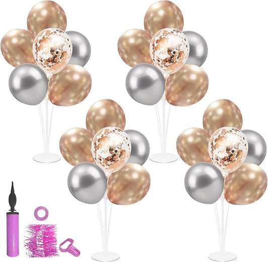 ZJDHPTY Champagne Balloon Stand Centerpiece Table Decorations for Women's Birthday Bridal Shower Wedding Engagement Anniversary Retirement Mother's Day New Years Decorations 2026 (Champagne set4)
