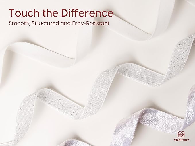Vitalizart White Velvet Ribbon 9 Rolls with Gift Tags Luxury Textured Ribbon for Christmas Gift Wrapping Tree Ornaments Bows Wreaths Holiday Decorations