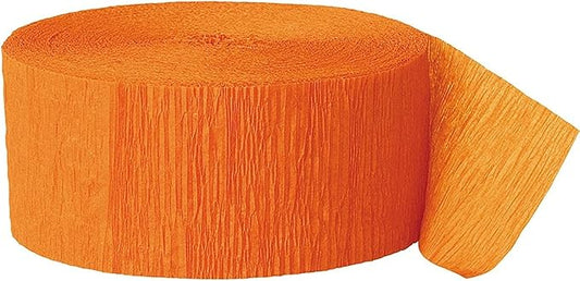 Premium Orange Crepe Paper Streamer - 81 ft (1 Pc) - Perfect for Birthdays, Weddings, and Events