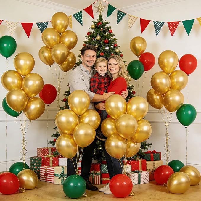 110pcs Metallic Gold Balloons, Metallic Gold Latex Balloons 12 inch, Gold Balloon for Birthday Party Baby Shower Wedding(with 2 Ribbons).