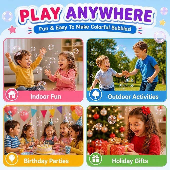 20 Pack Blow Plastic Bubbles Tubes for Kids – Magic Bubble Balloon Toys, 90s Nostalgia Blowing Bubble Ball Kit for Party Favors, Gifts, Outdoor Play & Craft Fun