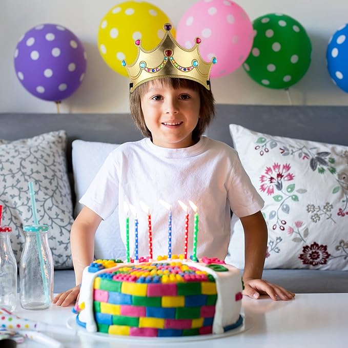 Epakh Princess Party Crowns Set, 27 Pcs DIY Crown with Diamond Stickers, Birthday Party Favor for Children and Princess Fans(Classic Color,Classic Style)