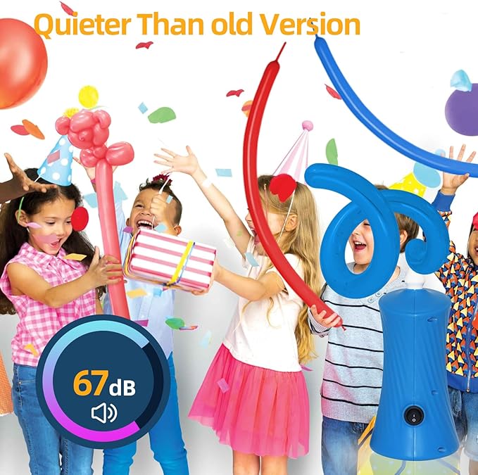 Voircoloria 260 Balloon Pump Electric, Portable Automatic Dual Nozzle Inflator with Tying Tools for Long Animal Balloons Birthday Gender Reveal Baby Shower Balloons Party Decorations