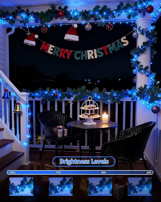 Outdoor String Lights, 328FT 1000 LED Fairy Lights, IP65 Waterproof Outside with Remote, 8 Lighting Modes Dimmable Timer Hanging LED Lamp for Camping Garden Patio Christmas Decor Yard Fence Tree