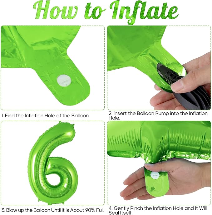 Green Number 6 Balloon 40 Inch, Big Large Foil Helium Number Balloons, Jumbo Giant Mylar Number 6 Balloons for 6 Year Old Birthday Party Decorations Supplies Anniversary Celebration