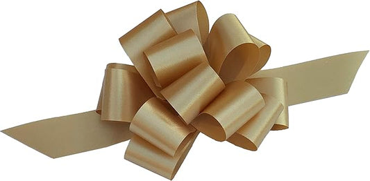 Gold Christmas Pull Bows - 5" Wide, Set of 10, Fall, Thanksgiving, Gifts, Wedding Decor, Reception, Wreath, Anniversary, Gift Basket, Presents, Birthday, Fundraiser