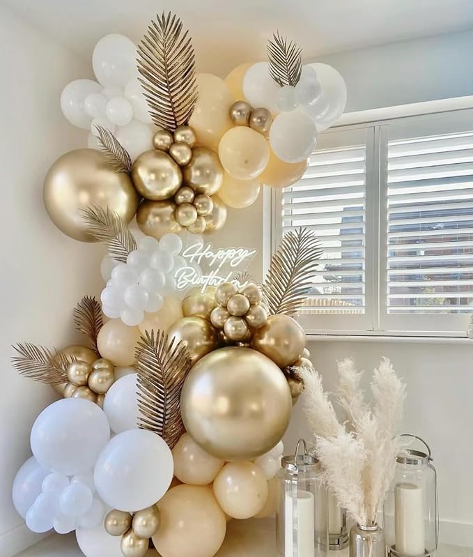 Gold Balloons Party Balloons 12inch 50Pcs 3.2g Latex Metallic Balloons Chrome Balloons Birthday Balloons Shiny Balloons Party Decoration Wedding Birthday Baby Shower Christmas Party - Metallic Gold