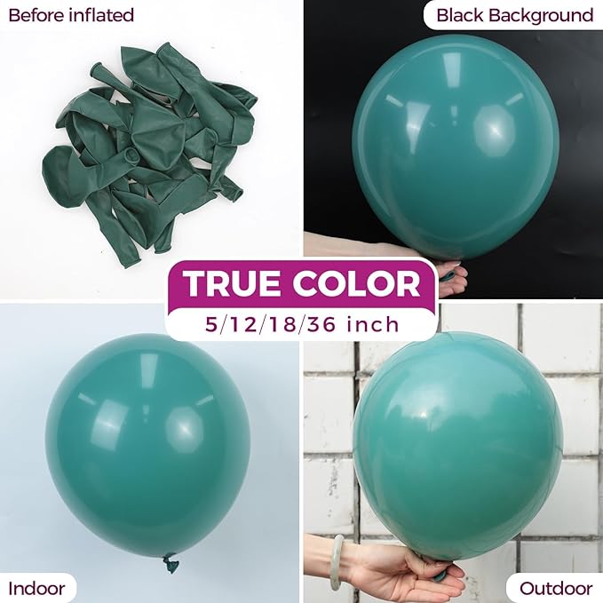 Bezente Slate Blue Latex Party Balloons - 100 Pack 12 inch Round Helium Dusty Blue Green Boho Dark Teal Balloons for Graduation Birthday Gender Reveal Wedding Under Sea Theme Boho Party Decorations