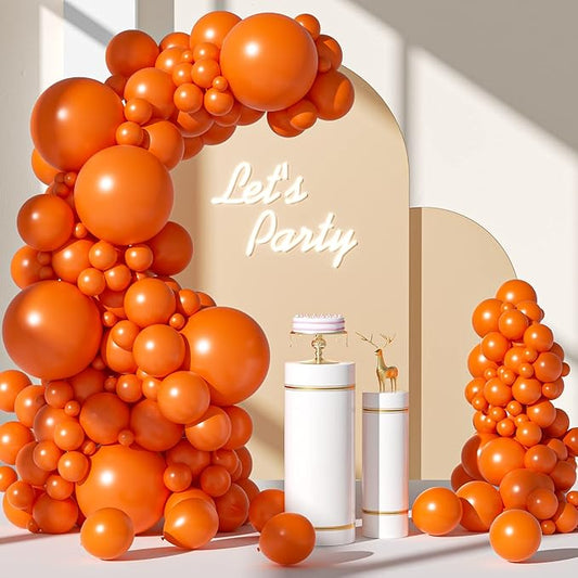 FOTIOMRG 110pcs Orange Balloon Garland Arch Kit, 18 12 10 5 inch Orange Latex Balloons Different Sizes Pack for Birthday Graduation Baby Shower Halloween Christmas Wedding Party Decorations