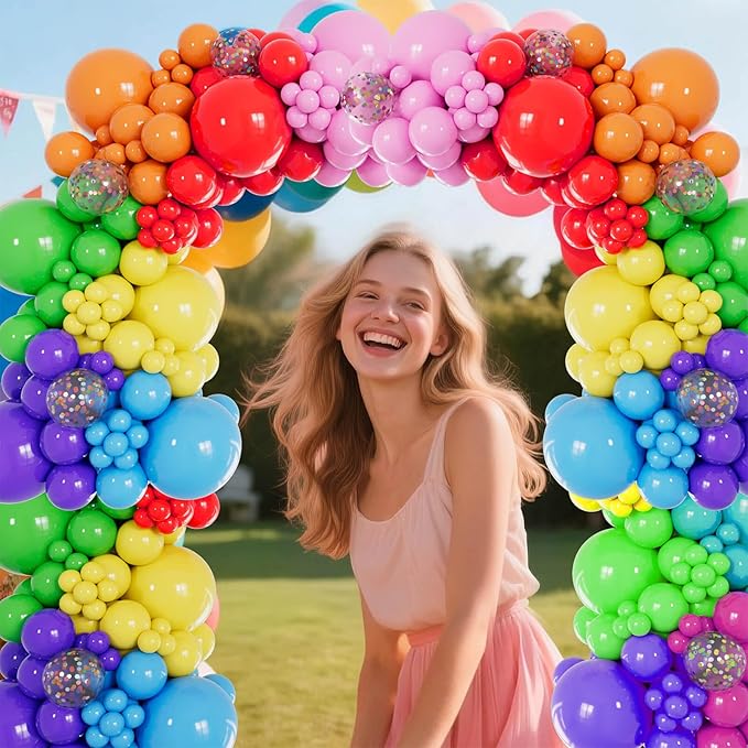 KUULBELA Rainbow Balloons 110 Pack 12 Inch Assorted Color Ballons Helium Latex Balloons for Birthday Wedding Party Balloons for Kid's-Multi.