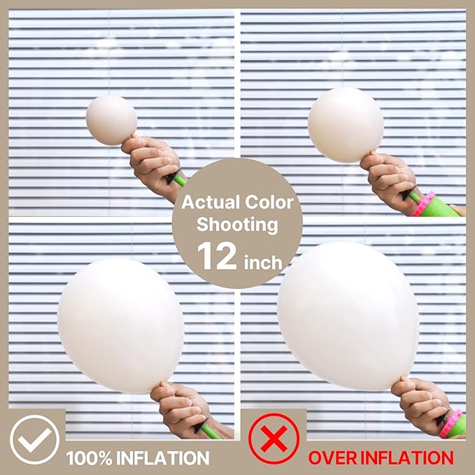PartyWoo White Sand Balloons 155pcs Different Sizes of 18 12 10 5 Inch Off White Beige Cream Ivory Boho Neutral Balloon Arch Kit Garland for Wedding Baby Shower Birthday Party Decorations White-F12