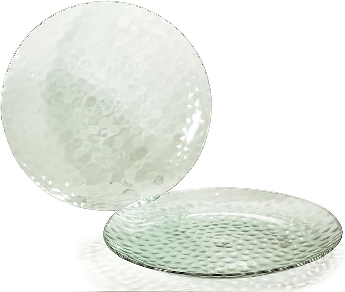 " OCCASIONS " 240 Plates Pack,(120 Guests) Heavyweight Premium Disposable Plastic Plates Set -120 x 10'' Dinner + 120 x 7'' Salad/Dessert (Coastal Clear Green)