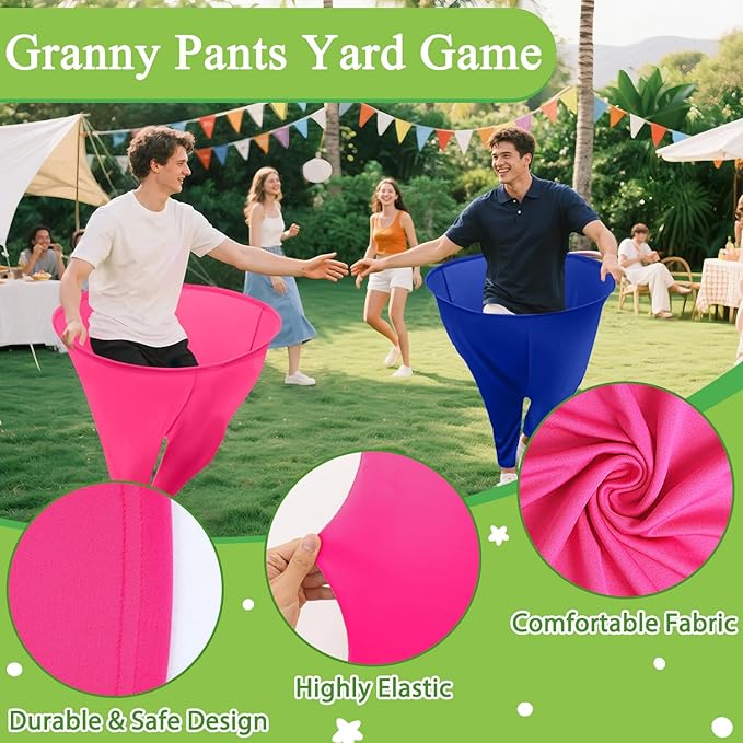 Granny Pants Yard Game Freaky Party Games Pants with Bouncy Balls and Air Pump Oversized Granny Pants Outdoor Game for Adults and Family Interactive Throwing Game for Group Gatherings