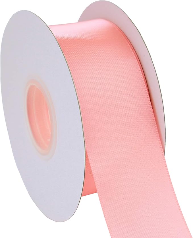 ITIsparkle 11/2" Inch Double Faced Satin Ribbon 25 Yards-Roll Set for Gift Wrapping Party Favor Hair Braids Hair Bow Baby Shower Decoration Floral Arrangement Craft Supplies, Pink Ribbon